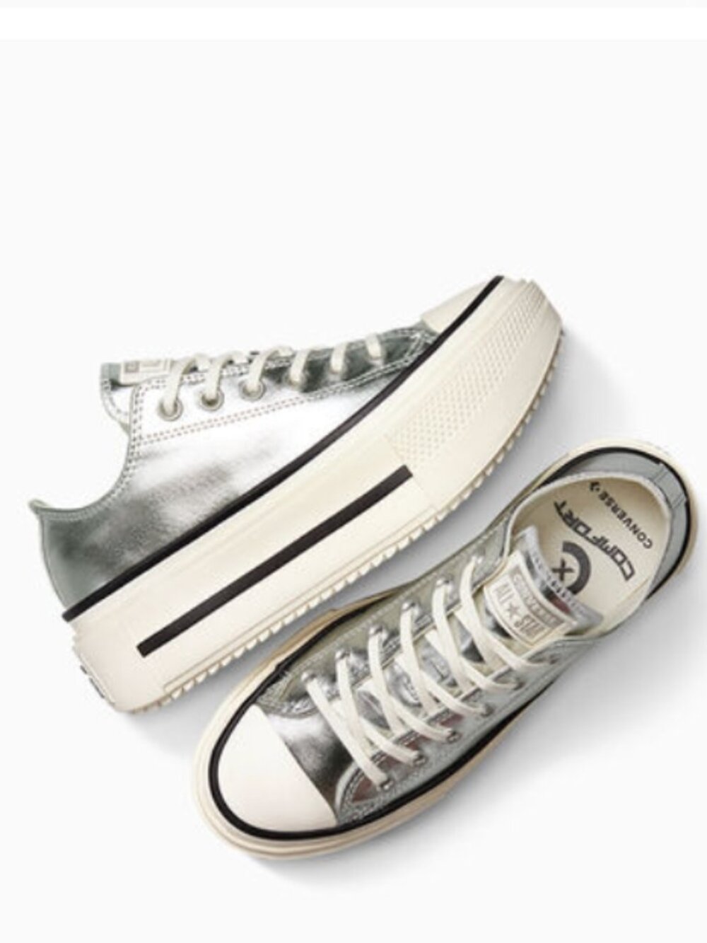 NEW CONVERSE  Chuck Taylor All Star Lift Double Stack Platform Metallic Sneaker
